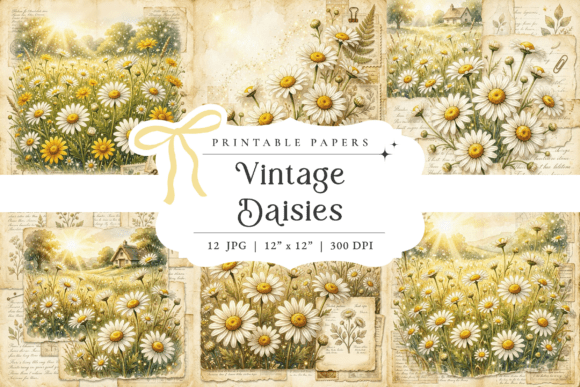 Download Vintage Daisies Flowers Junk Journal - Premium Resources